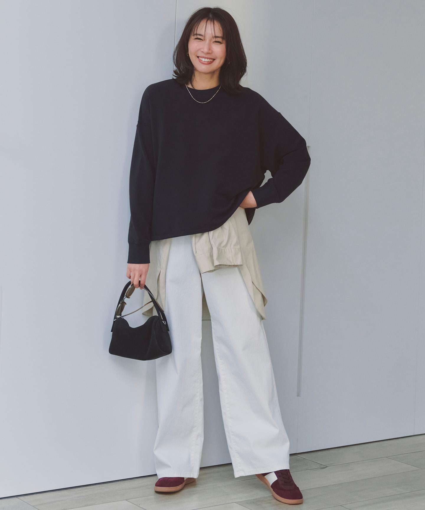 撥水ストレッチ ルーズワイドデニム