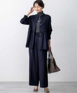 ウーステッドウール リブタートル ニット