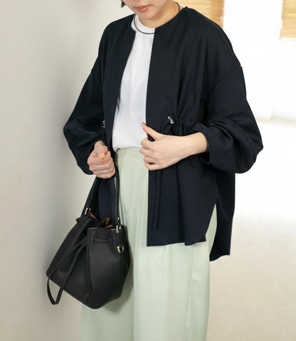 カットジョーゼットウエストマークブルゾン