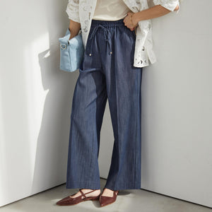 ［size SHORT/TALLあり］ニーハイフレアパンツ デニム 2 ストレッチ