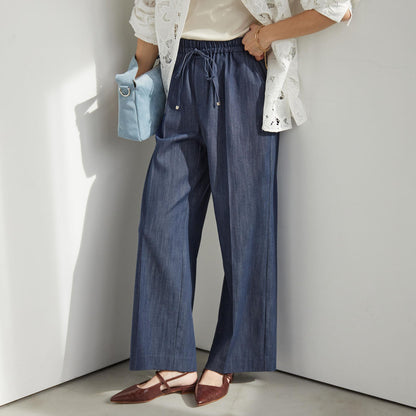 ［size SHORT/TALLあり］ニーハイフレアパンツ デニム 2 ストレッチ