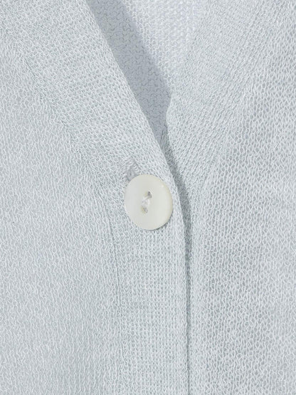 MIDIUMISOLID for Ladies シアーVネックショートカーディガン