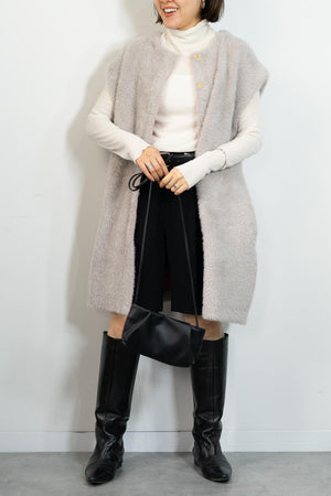 バイカラーテープシャギーニットベスト