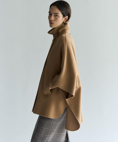 ウールライトリバー ポンチョシルエット コート – &DROBE (アンドローブ)