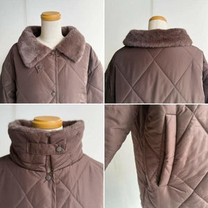 ファーカラーキルティング中綿アウター