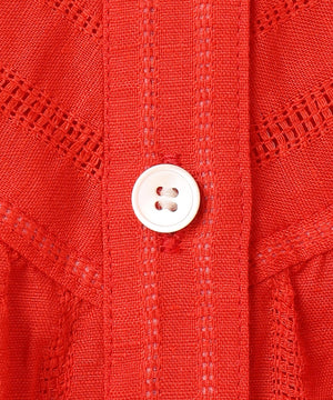 カラミ ストライプ  切り替え ブラウス