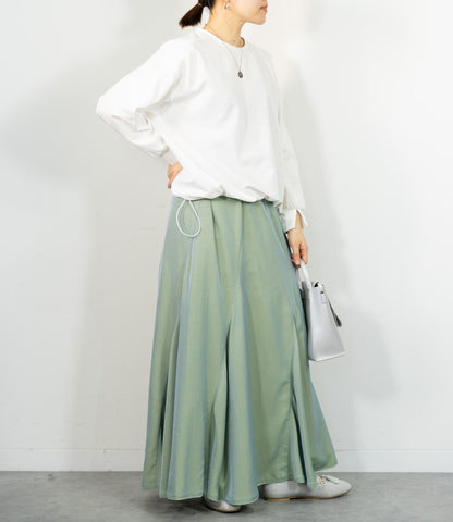 シャンブレーパネルスカート