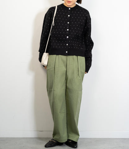 ドットニットブルゾンカーディガン