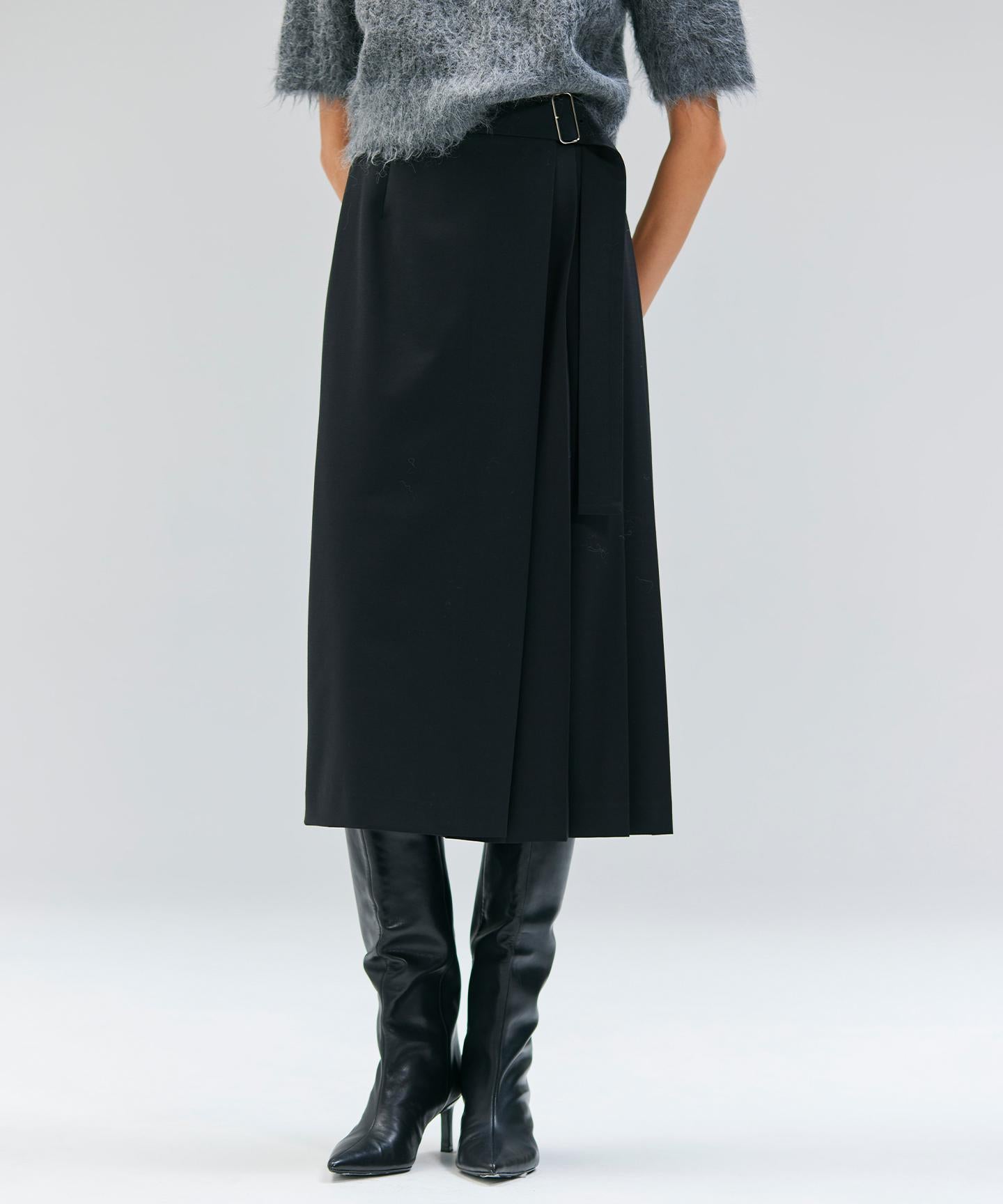 ZEPHYR / ウールライクアシンメトリープリーツスカート