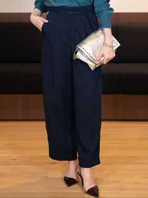 9分丈ハイウエストワイドパンツ