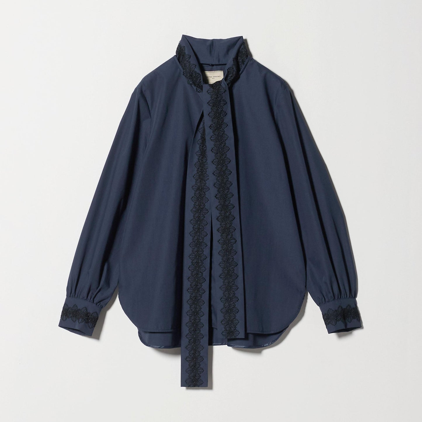 レース コンビ ボウタイ リボン ブラウス ‐ウォッシャブル‐