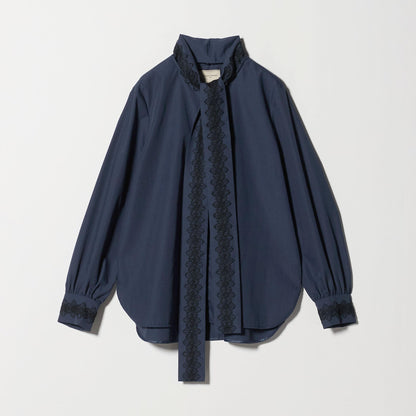 レース コンビ ボウタイ リボン ブラウス ‐ウォッシャブル‐