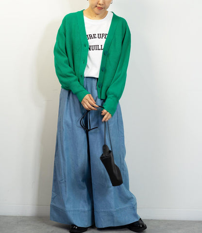 デザイン編みニットカーディガン