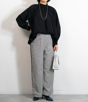 サイドフリンジヘリンボーンパンツ