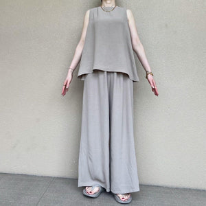 ノースリ ワイドスラックスセットアップ