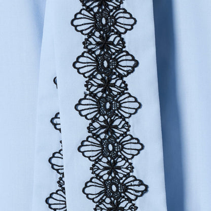 レース コンビ ボウタイ リボン ブラウス ‐ウォッシャブル‐