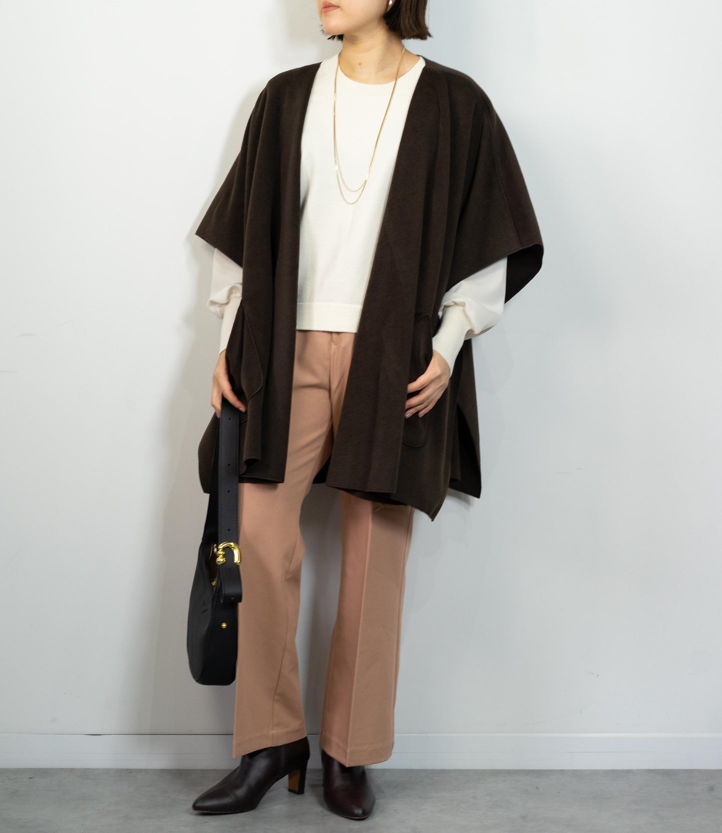 ニットパイル着流しアウター