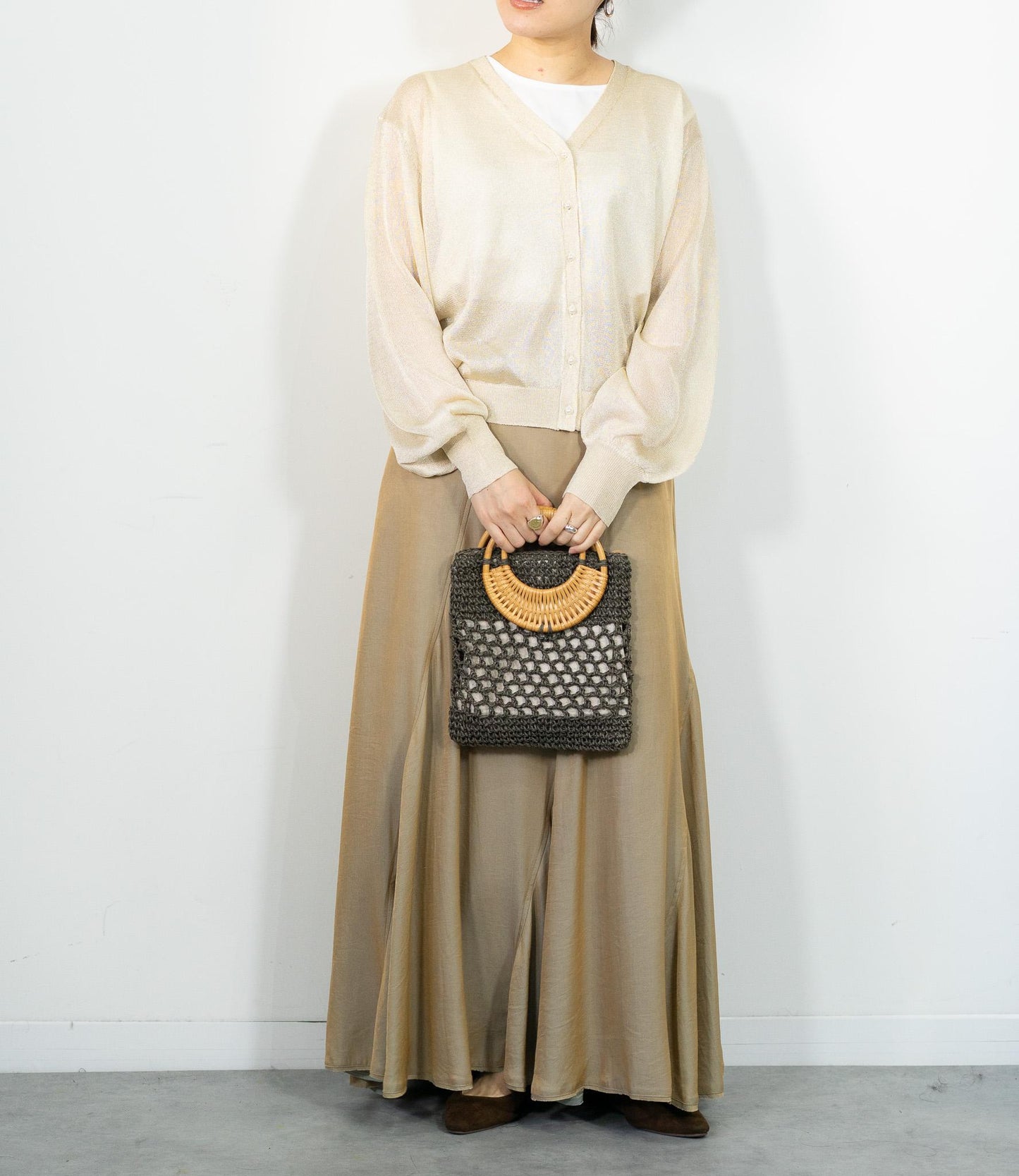 シャンブレーパネルスカート