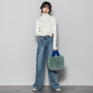 リブタートルニットプルオーバー≪手洗い可能≫