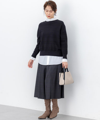 コットンタッチシャーティング刺繍入り ブラウス