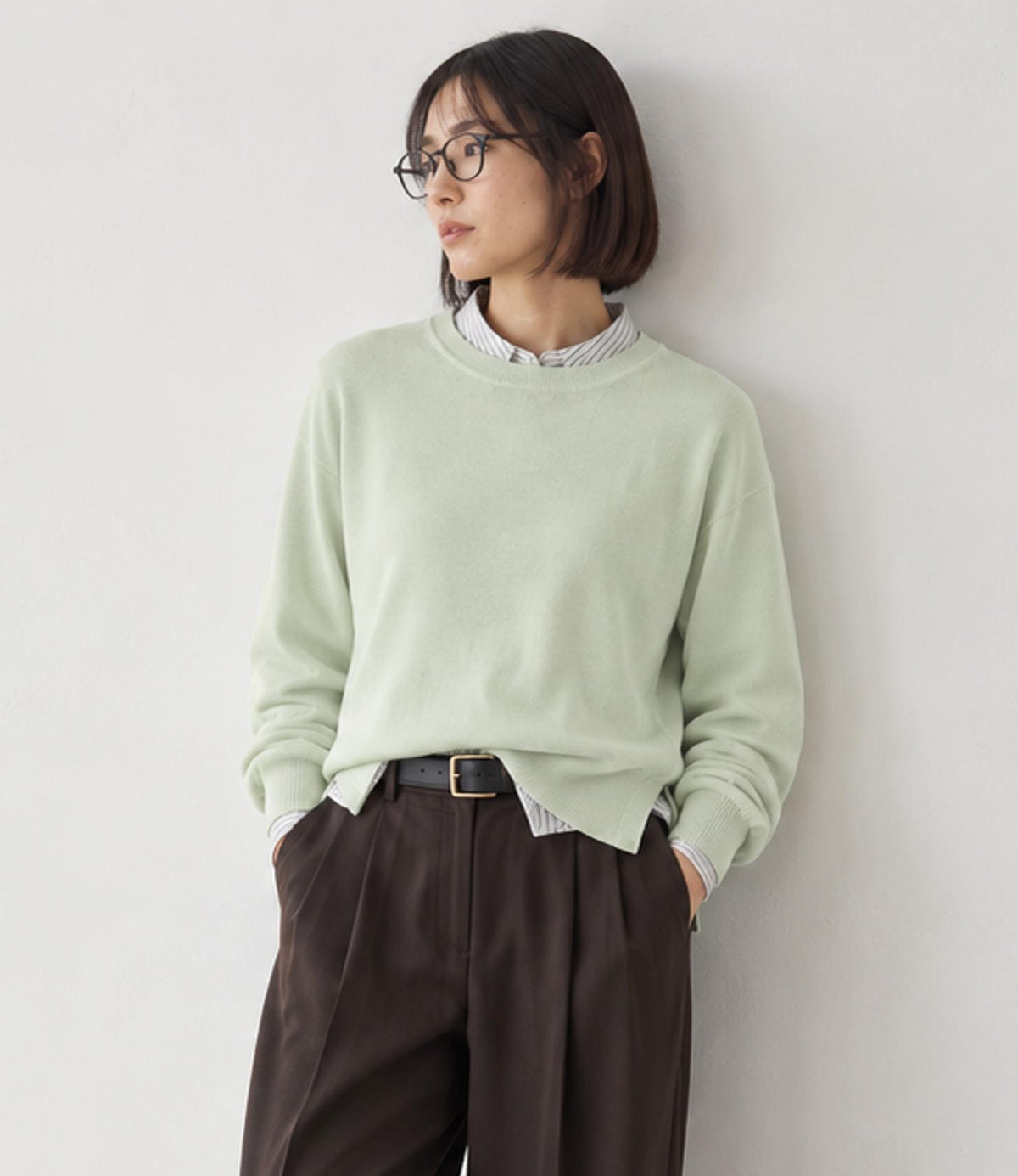 サイドスリットニット