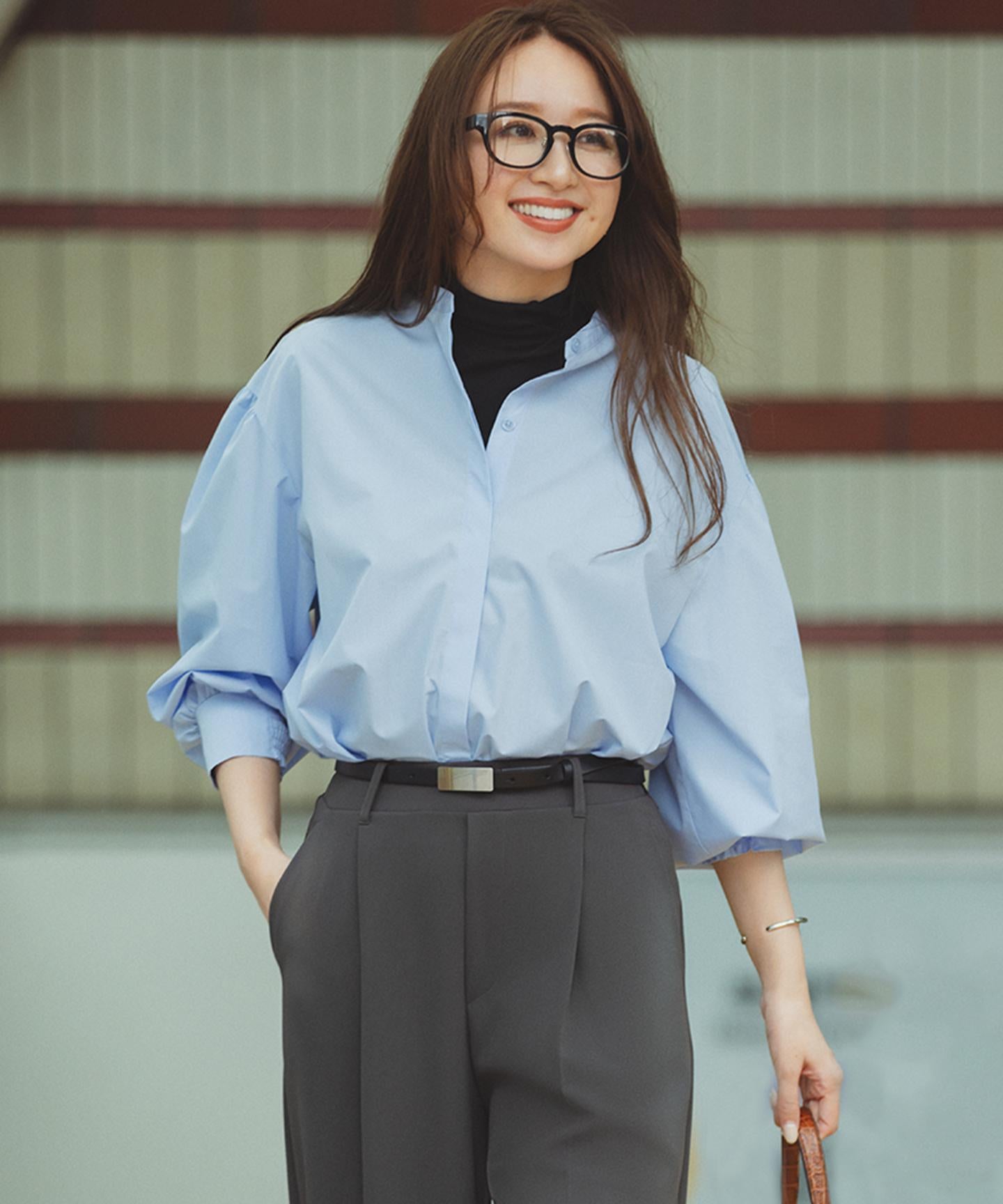 コットンカシミヤ タートルネックカットソー