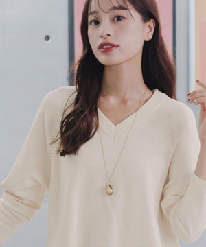 ラグランニットトップス