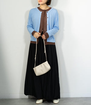 レイヤード風バイカラーカーディガン