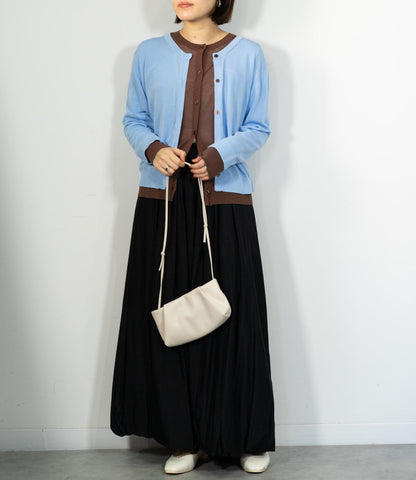 レイヤード風バイカラーカーディガン