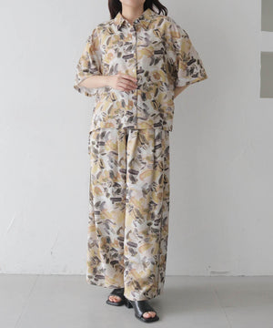 ペインティングフラワーイージーパンツ