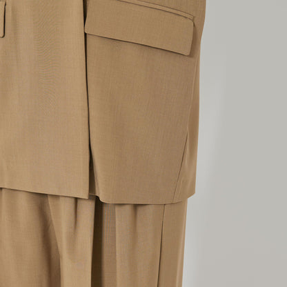 【WEB限定 Wardrobe DAILY MINIMAL】ハーフスリーブ ドルマンジャケット -ウォッシャブル-