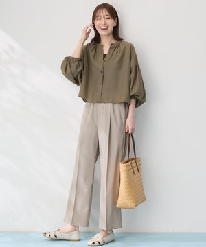 シアーテックリネンギャザーブラウス
