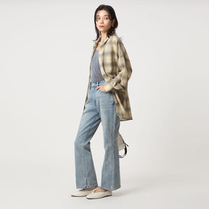 ［size SHORTあり］シアー チェック シャツ