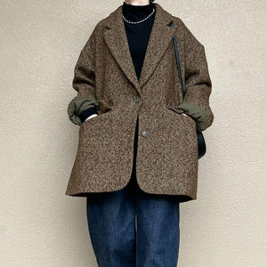 ヘリンボーンジャケットコート