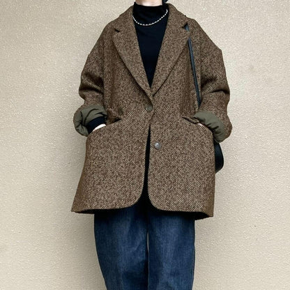 ヘリンボーンジャケットコート