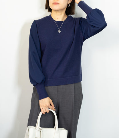 布帛切り替えコンパクトニット