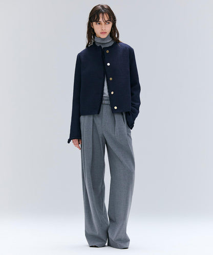 LA MONNAIE / バイカラーウールタートルニット