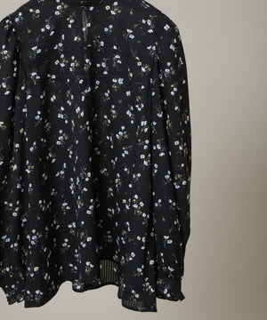 フラワープリントスタンドフリルブラウス(セットアップ可)