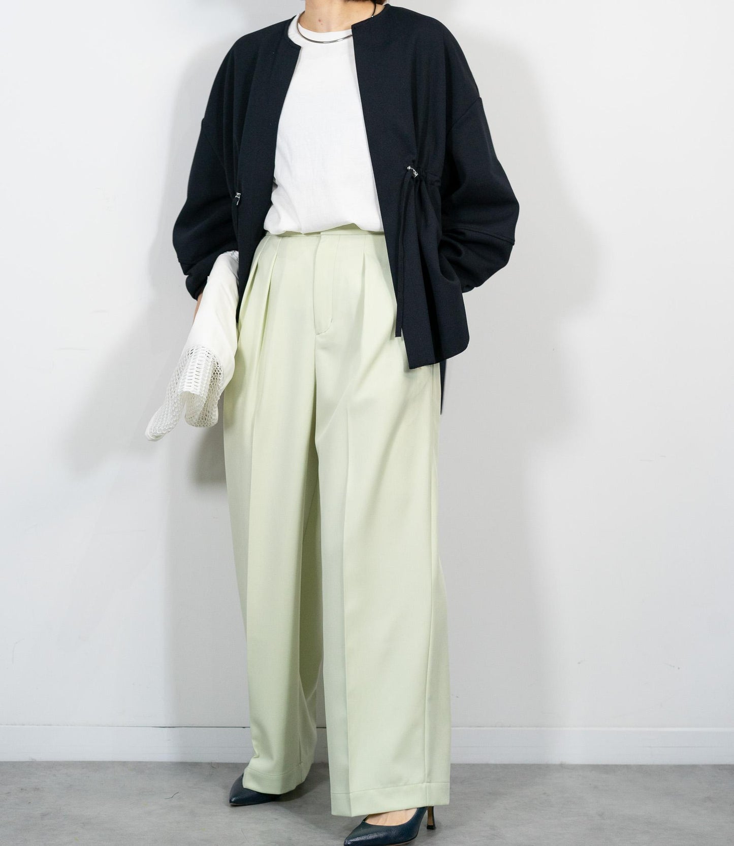 センタープレスセミワイドパンツ