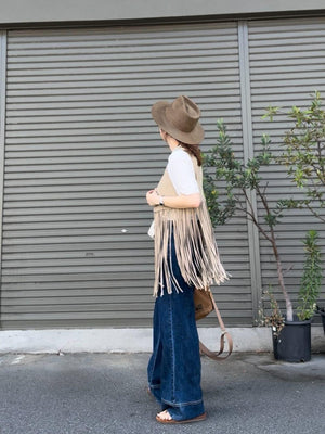 パネルヘムストレートデニム