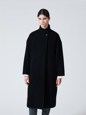 mizuiro ind ウールブレンドスタンドカラーコート