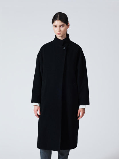 mizuiro ind ウールブレンドスタンドカラーコート