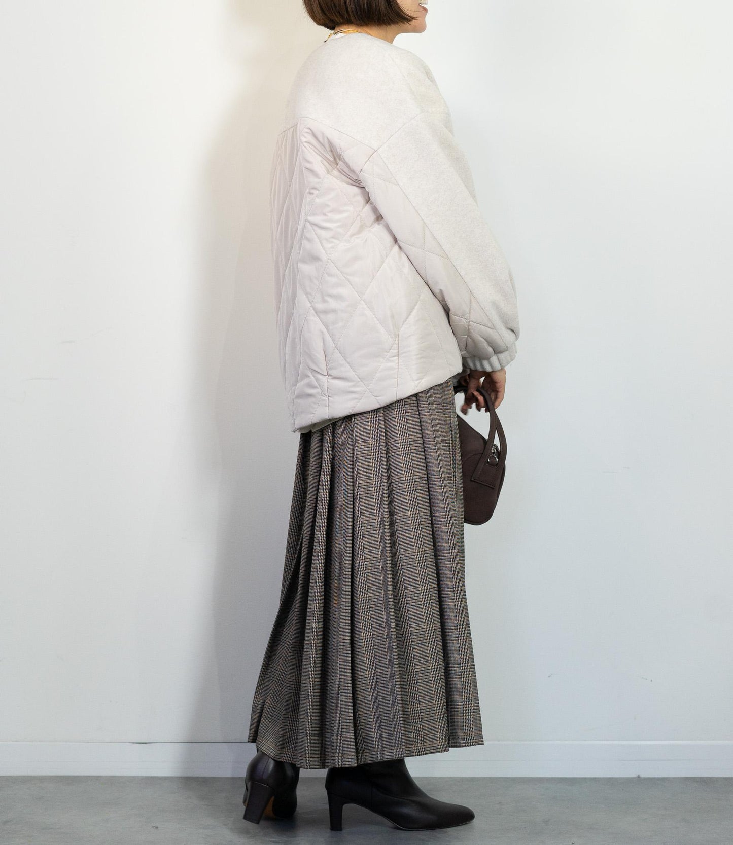 メランジ切替ノーカラーコート