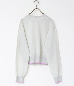 バイカラーシアーニットカーディガン