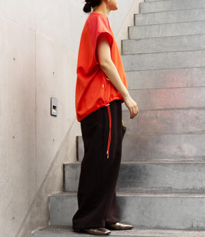 異素材切り替えドロストラグランカットソー