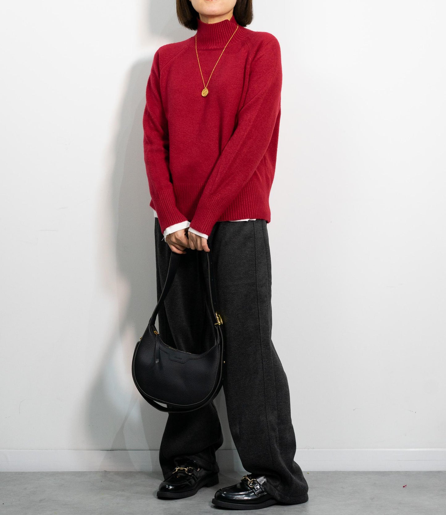 ヘリンボーン裏起毛イージーパンツ