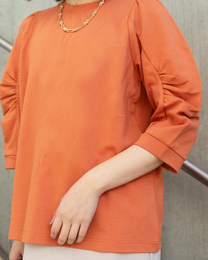 クルーネックボリュームスリーブカットソー
