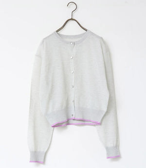 バイカラーシアーニットカーディガン