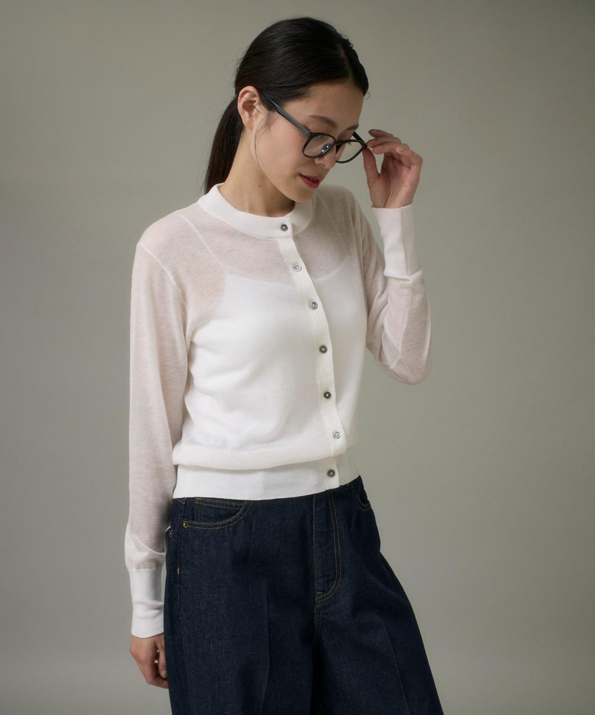 クルーネックニットカーデ《Melty air wool》