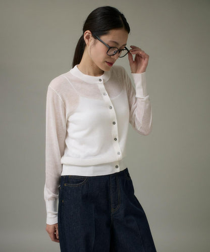 クルーネックニットカーデ《Melty air wool》